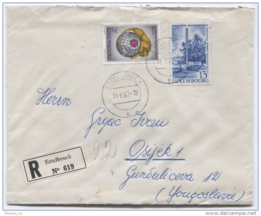 LUXEMBOURG - Ettelbruck, 1967. Registered Letter - Oblitérés