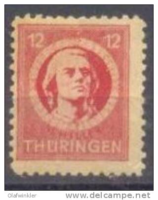 1945 Thüringen Freimarken 12 Pf Mi 97 AX At / Sc 16N6 / YT 14 Gepr. / Signed Postfrisch/MNH/neuf Sans Charniere - Mint