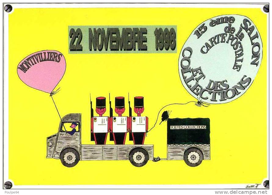 15 ème Salon De La Carte Postale Le 22 Novembre 1998 - " Dessin De Jean Paul Alinand " - Tirage Limité à 1000 Ex N°42 - Montivilliers