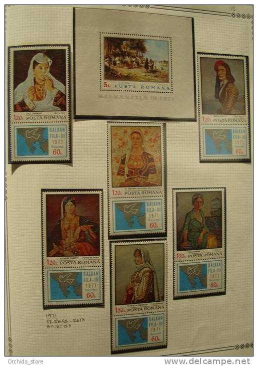 Paintings P-R Romania MNH**,1971 Complete Set & S/S, BALKAN FILA, Women - Unused Stamps