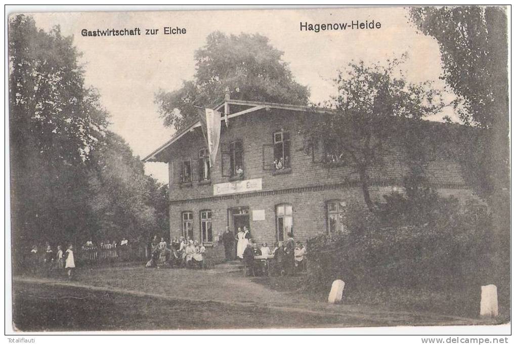 Hagenow Heide Mecklenburg Gastwirtschaft Zur Eiche Belebt 2.7.1919 Gelaufen - Hagenow