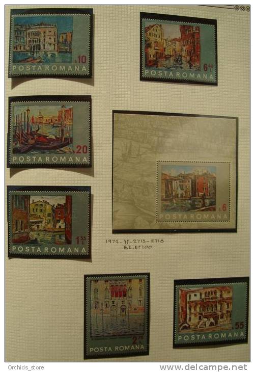 Paintings P-R Romania MNH**,1971-1975 9 ALBUM PAGES All Complete Sets & S/S - Nuovi