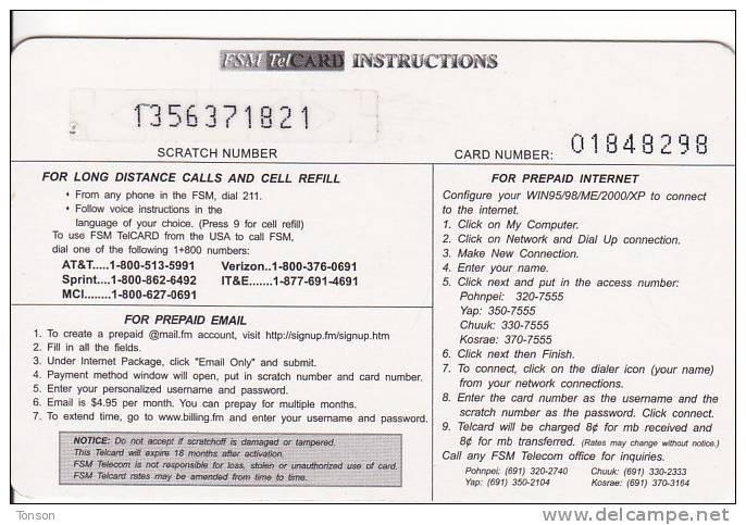 Micronesia, FSM-R-044, Send A Text Message, 2 Scans. - Micronesia