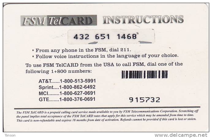 Micronesia, FSM-R-113, Twelfth Edition (Remote Memory), Phonebook.fm, 2 Scans. - Micronesia