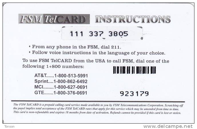 Micronesia, FSM-R-125, Twelfth Edition (Remote Memory), Telcard.fm, 2 Scans. - Micronesia