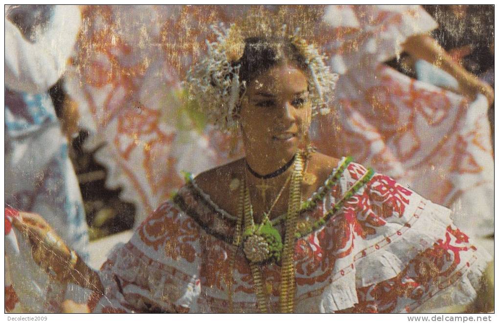 BR24612 Beautiful Young Lady Wearing Traditional Derss Of Panama Folklore Costume    2 Scans - Panama