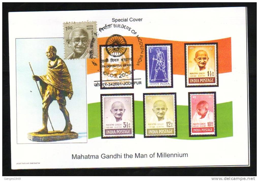 INDIA 2009  Mahatma Gandhi First Day Issue Card  #  11379   Indien Inde - Mahatma Gandhi