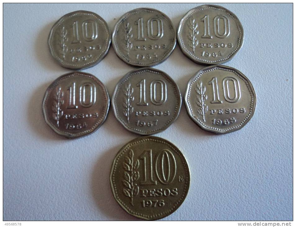 ARGENTINA - LOTTO  MONETE VARI ANNI (1962/63/64/64/67,/68,76) - Argentinië