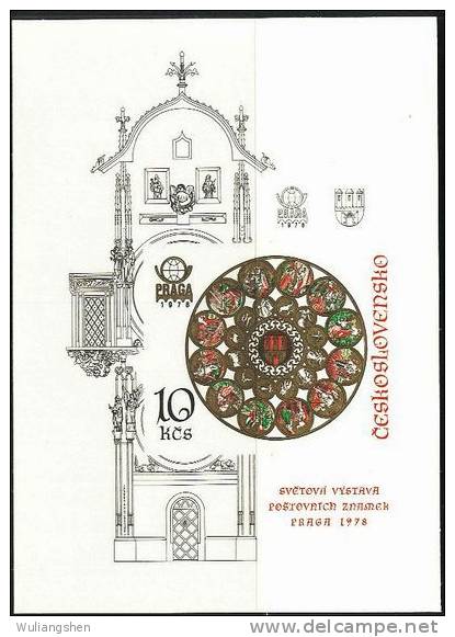 CZ0313 Czechoslovakia 1978 Prague Town Hall Imperf M/S MNH - Nuevos