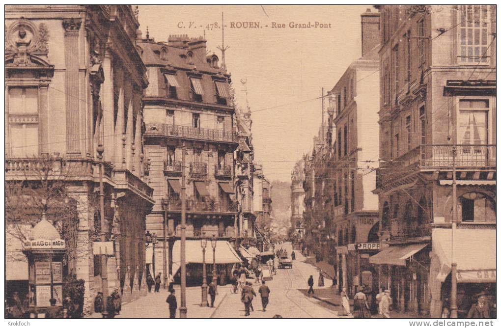 Rouen 76 - Rue Grand-Pont - Commerces Et Kiosque - Rouen