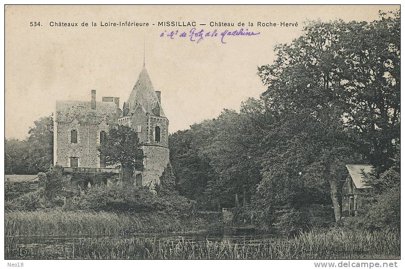 Missilac 534 Chateau De La Roche-Hervé  ELD A Mr De Retz De La Madeleine - Missillac