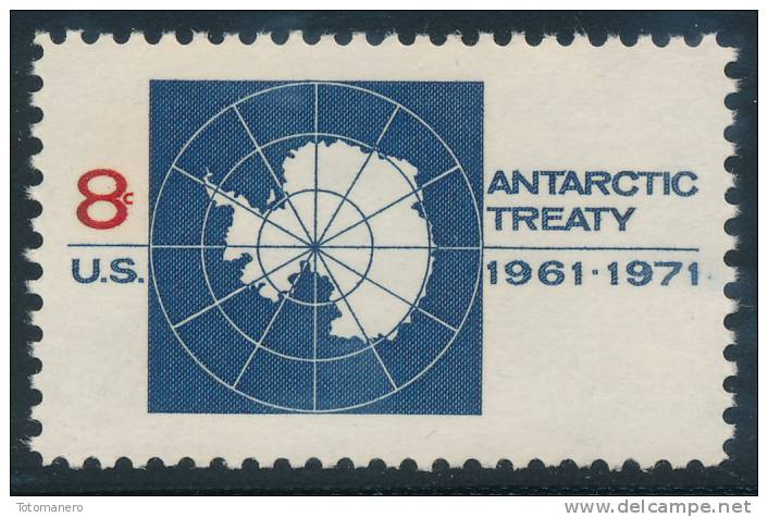 USA UNITED STATES 1971, 10th Anniv Of Antarctic Treaty, Set Of 1v** - Antarctic Treaty