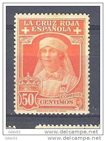 ES334-A621TCPSC.Spain  Espagne.Reina Victoria.Enfermera.CRUZ  ROJA ESPAÑOLA 1926 (Ed 334*) Con Leve Charnela MAGNIFICO - Otros & Sin Clasificación