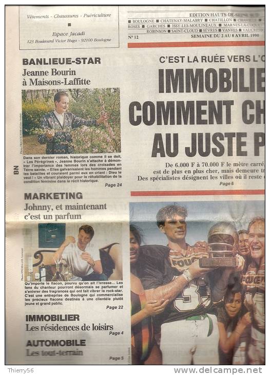 Johnny Hallyday - France Soir Ouest Avril 1990 - Desde 1950