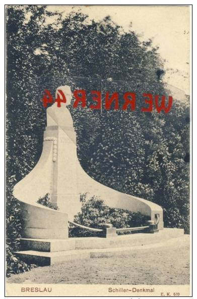 Breslau Von 1907 Schiller Denkmal (21999-11-Z) - Schlesien