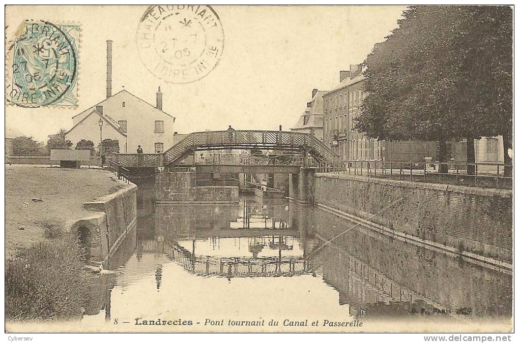 LANDRECIES -Pont Tournant Du Canal Et Passerelle - Beau Plan - Landrecies