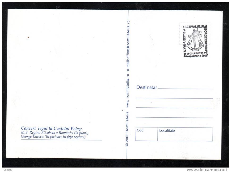 GEORGE ENESCU,COMPOSER,VIOLIN,MUSICIEN 2005 OBLITERATION FDC,CM,MAXICARD,CARTES MAXIMUM ,ROMANIA. - Musique