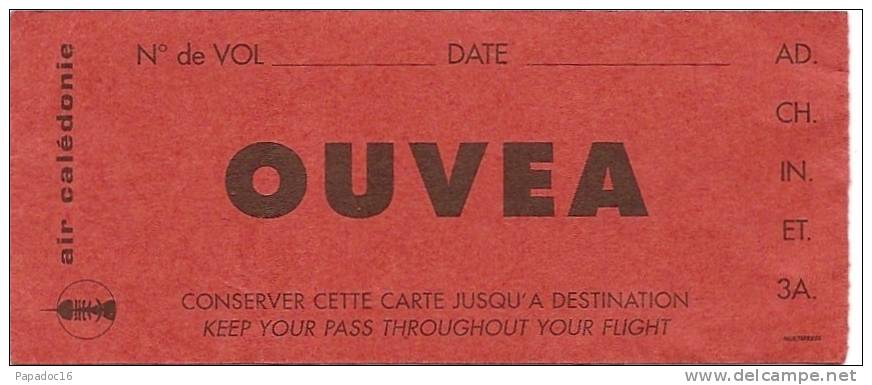 Carte D´embarquement - Air Calédonie - Nouméa - Ouvéa  (18.12.1998) - Mondo