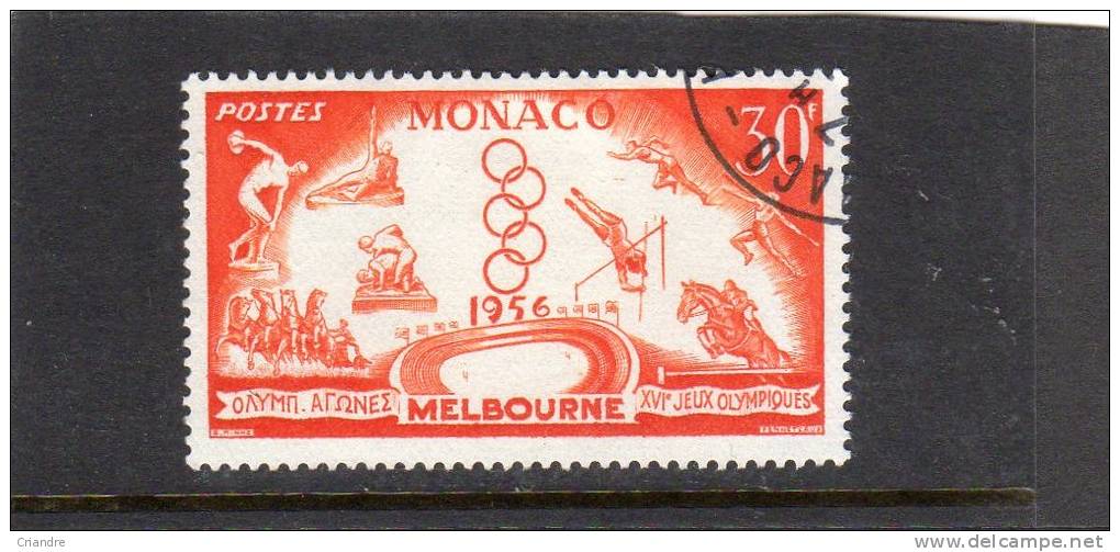 Monaco:année1956(JO De Melbourne N° 443 Oblitéré - Ete 1956: Melbourne