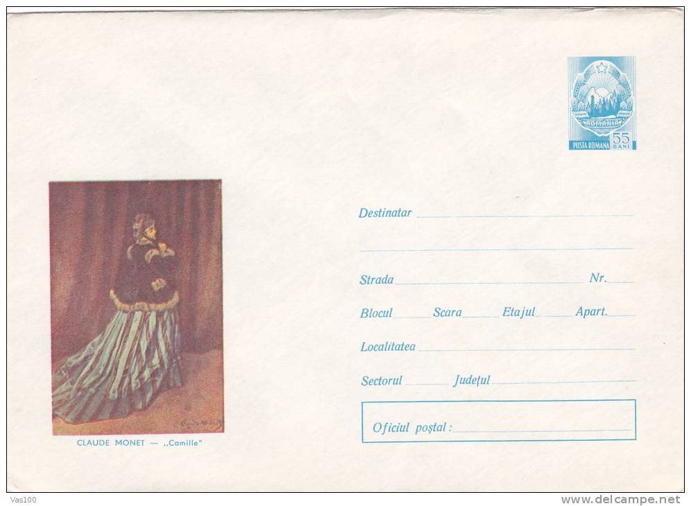 FRENCH IMPRESSIONIST PAINTING,CLAUDE MONET,1973 COVER STATIONERY ENTIER POSTAL UNUSED ROMANIA.. - Impresionismo
