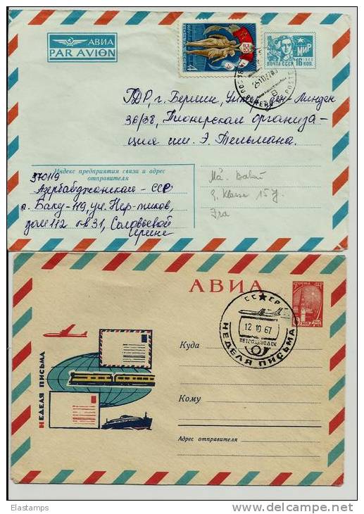 =RUSLAND Cover *2  ,fluzgue 1967.1977 - Covers & Documents