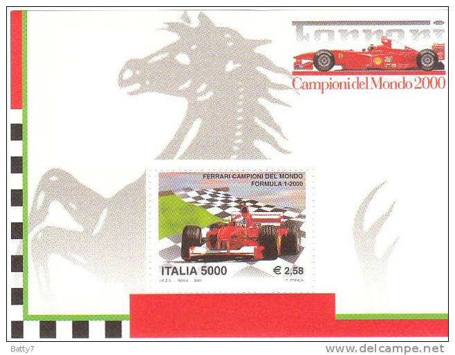 2000 ITALIA FERRARI CAMPIONI MONDO FORMULA 1 - BF INTEGRO - Blocchi & Foglietti