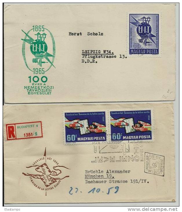 =UNGARY1959 Fdc BRIFE *2 - Storia Postale