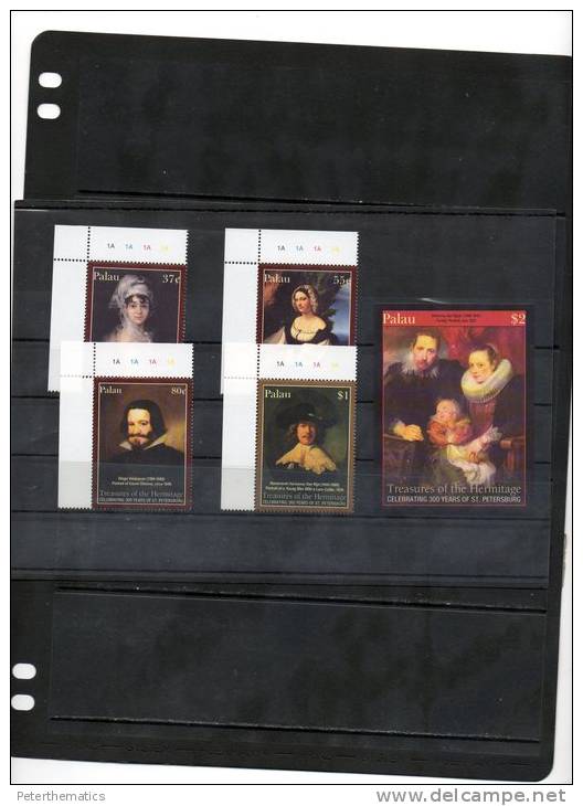 PALAU ,2004,ART, PAINTINGS, HERMITAGE MUSEUM ,4v+  S/SHEET , MNH, - Other & Unclassified