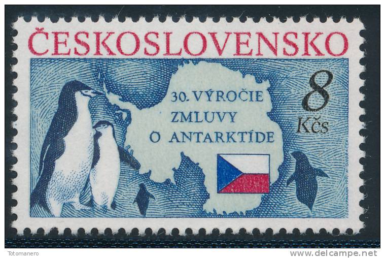 CZECH/Tschechien Rep. 1991, 30th Anniversary Of Antarctic Treaty, Set Of 1v** - Trattato Antartico