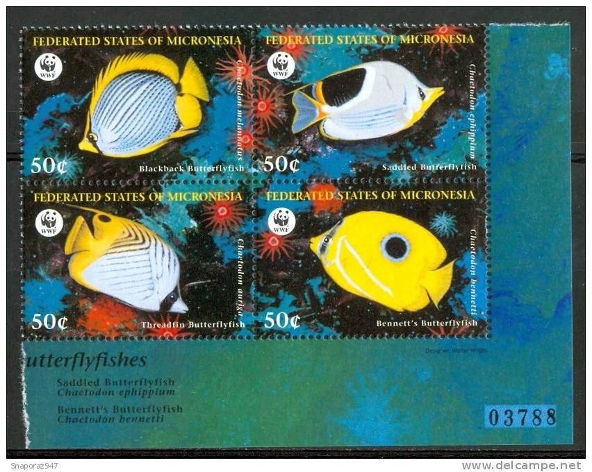 1997 Micronesia WWF Vita Marina Marine Life Pesci Fish Fische Poissons Set MNH** Po133 - Pesci