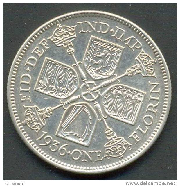 GREAT BRITAIN , FLORIN 1926 , SILVER - J. 1 Florin / 2 Schillings