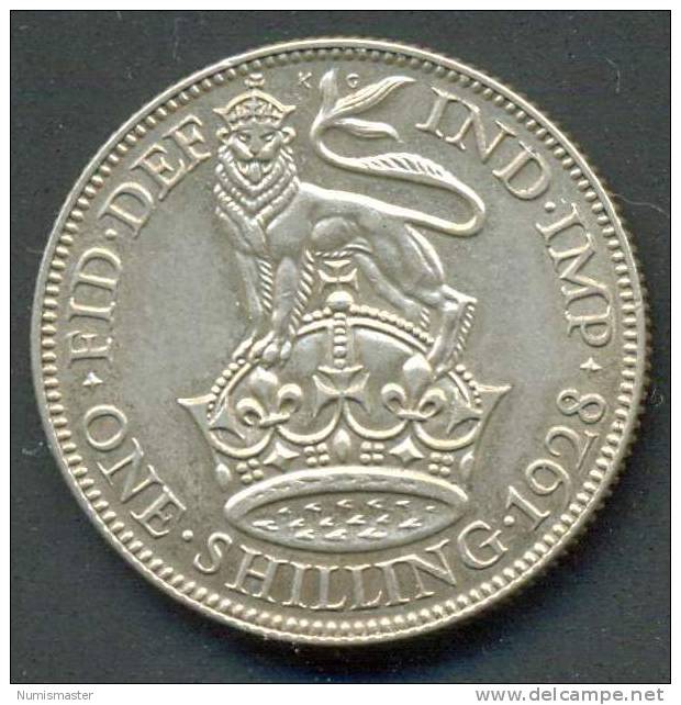 GREAT BRITAIN , SHILLING 1928 , SILVER - I. 1 Shilling