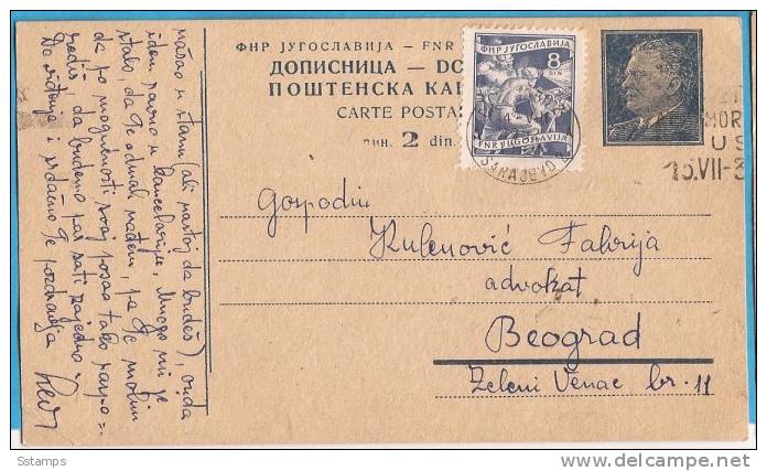 3-P JUGOSLAVIJA SERBIJA POSTAL CARD FIRST PERIOD  INTERESSANT - Postal Stationery