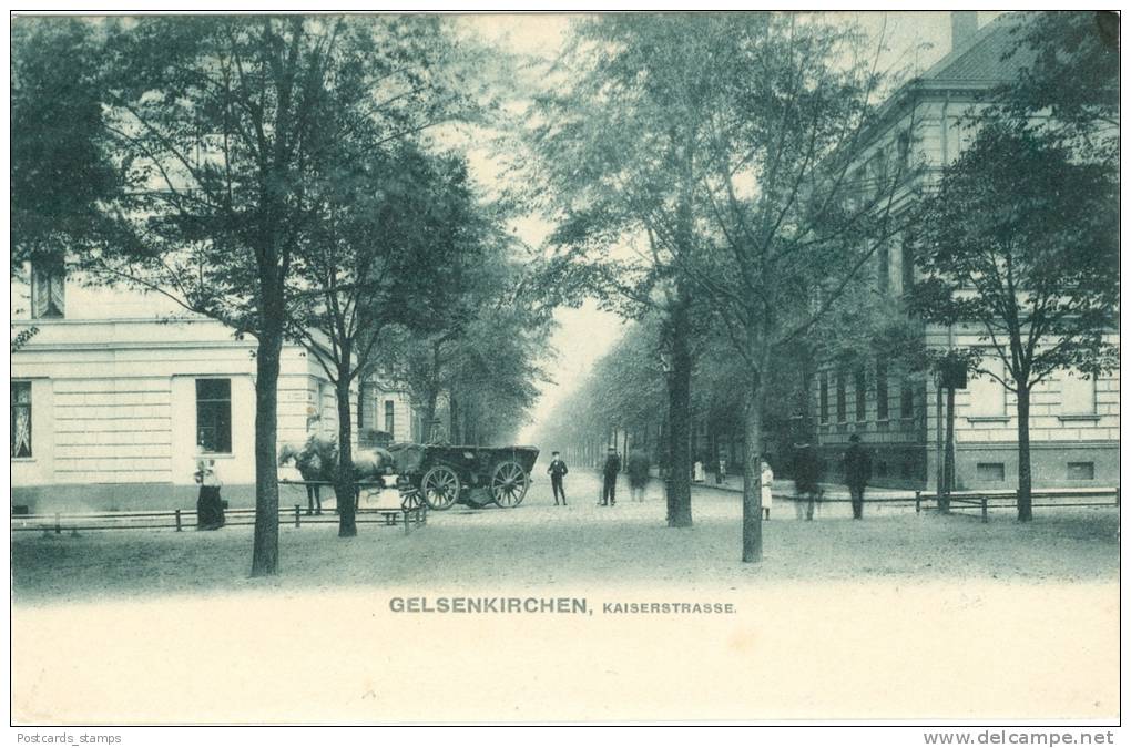Gelsenkirchen, Kaiserstrasse, Kutsche, 1905 - Gelsenkirchen