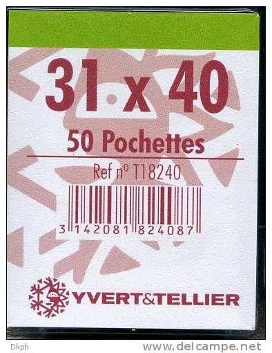 50 Pochettes Simple Soudure Fond Transparent 31X40 Mm - Clear Sleeves