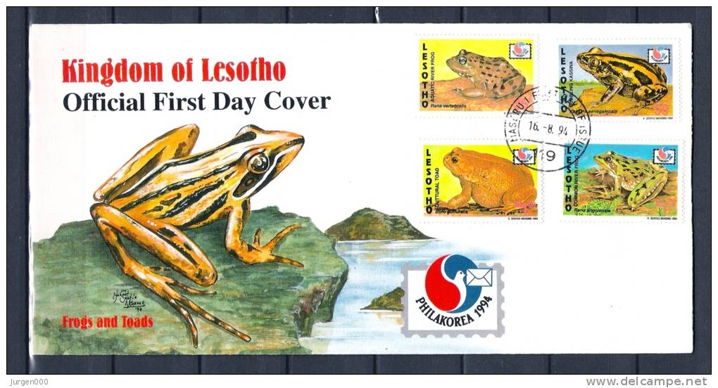 LESOTHO ,  16/08/1994 Kingdom Of Lestotho Official First Day Cover  (GA1359) - Kikkers