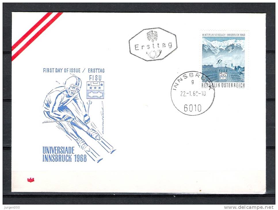 REPUBLIK ÖSTERREICH , 22/01/1968, First Day Of Issue Universiade  - INNSBRUCK  (GA1406) - Winter 1968: Grenoble