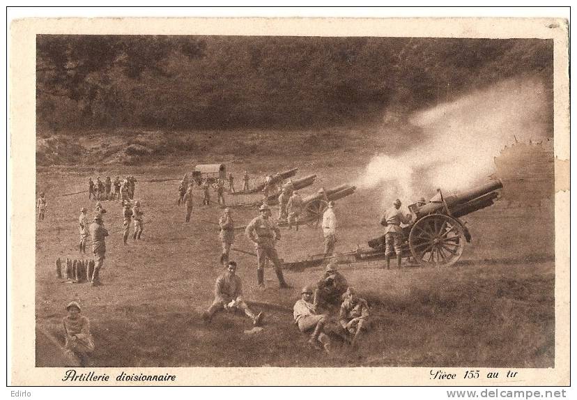 -ARTILLERIE DIVISIONNAIRE Pièce De 155 Au Tir - Neuve TTB - Manoeuvres