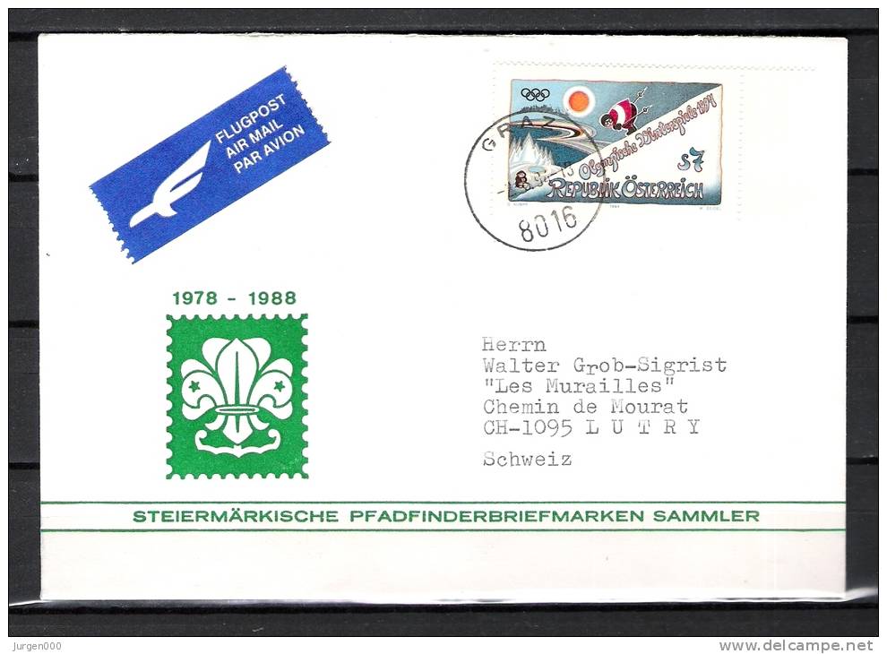 REPUBLIK ÖSTERREICH, 02/08/1994 Air Mail - GRAZ  (GA1630) - Inverno1994: Lillehammer