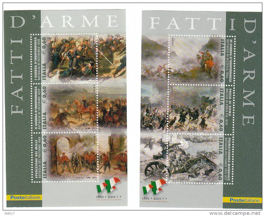 2011 150° ANNIVERSARIO UNITA' ITALIA 6^ SERIE - BF INTEGRI - Blocks & Sheetlets