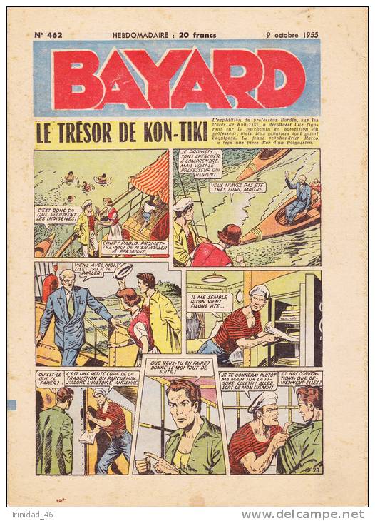 BAYARD HEBDOMADAIRE NO 462  1955 LE TRESOR DE KON TIKI EXPEDITION DU BATEAU KON TIKI - Bayard