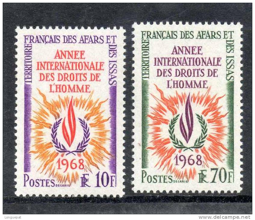 1968 Année Internationale Des Droits De L´Homme : Flamme, Laurier - ONU - Neufs
