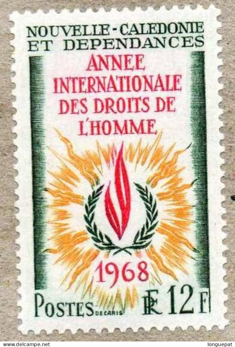1968 Année Internationale Des Droits De L'Homme : Flamme, Laurier - ONU - Neufs