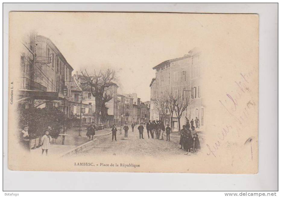 CPA DPT 13 LAMBESC, PLACE DE LA REPUBLIQUE En 1902 !! - Lambesc