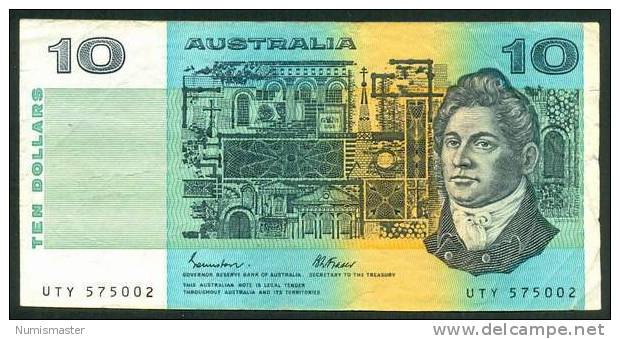 AUSTRALIA , 10 DOLLARS 1985 , P-45e - 1974-94 Australia Reserve Bank (papier)