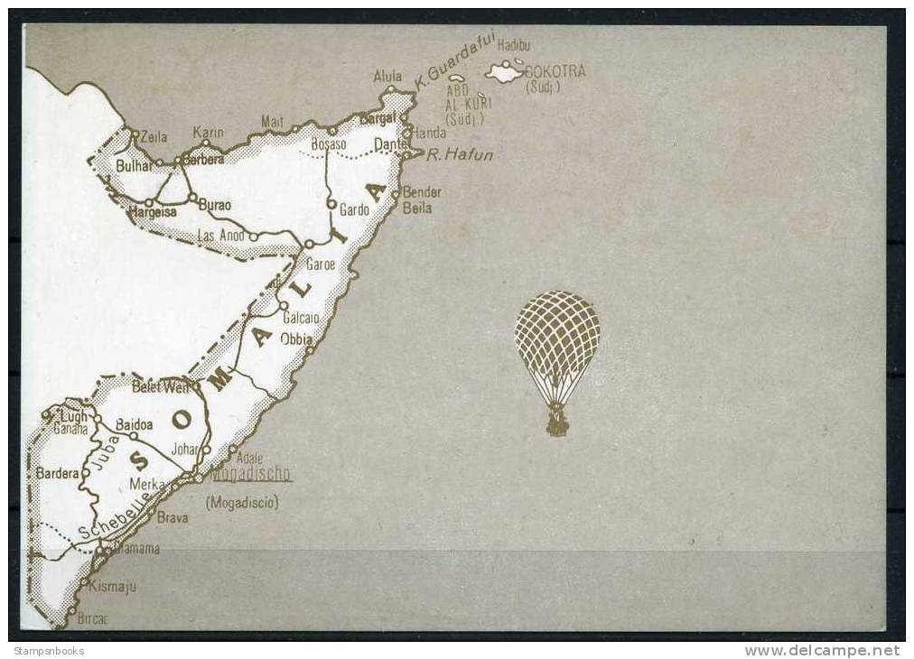 1979 Somalia Germany Charity Balloon Flight Postcard DKSB22 - Somalia (1960-...)