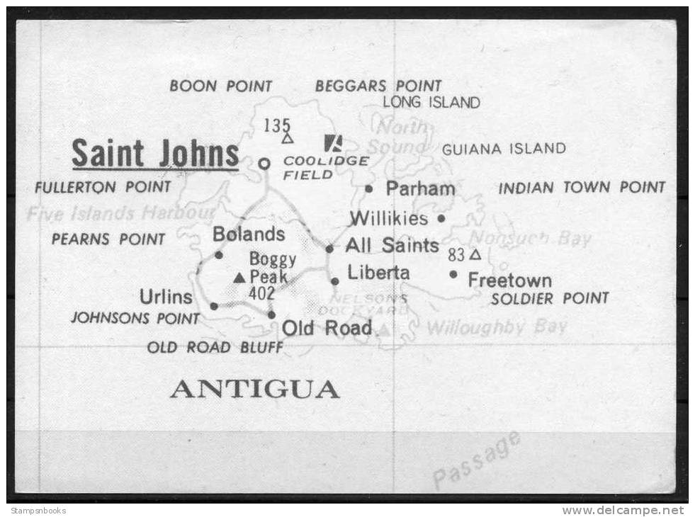 1984 Antigua Pro Juventute Charity Balloon Flight Postcard DKSB29 - Antigua And Barbuda (1981-...)