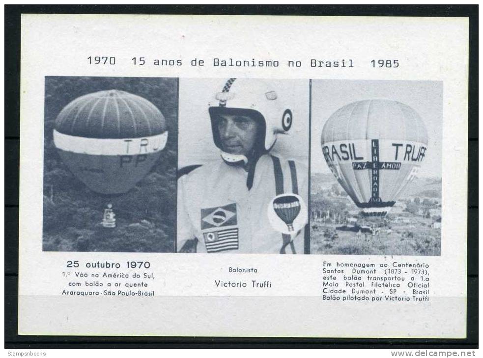 1985 Brazil Sao Paulo Charity Balloon Flight Meter Mark Postcard DKSB31 - Other & Unclassified