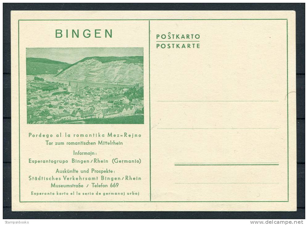 Germany Bingen Esperanto Postcard - Esperanto