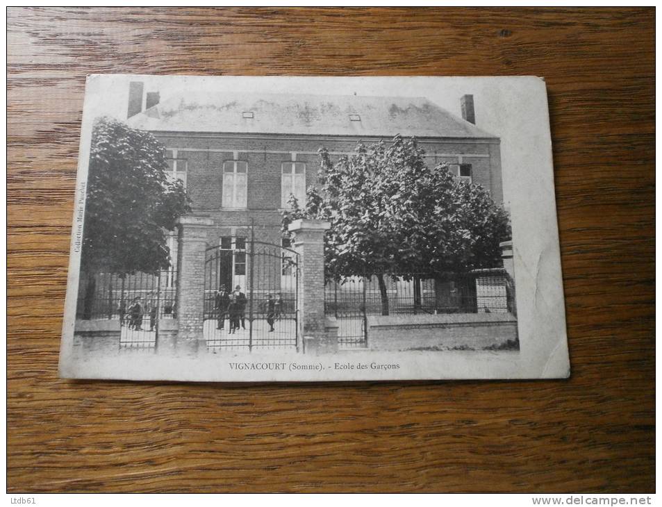 80 SOMME VIGNACOURT ECOLE DES GARCONS - Vignacourt